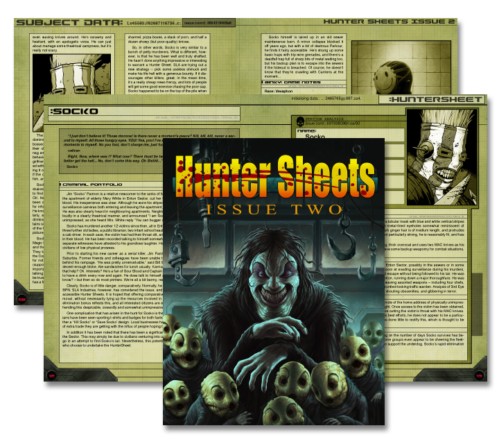 Page spreads of Hunter Sheets Issue 2